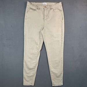Nicole Miller Jeans Womens 12 Beige SoHo High Rise Ankle Skinny Stretch Denim